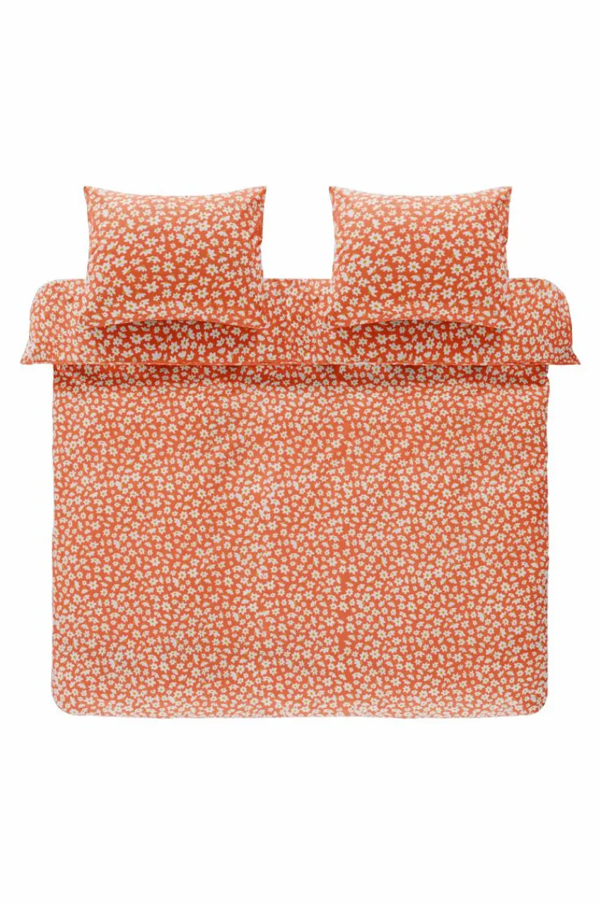 Påslakanset|Jotex DAISY Påslakanset Dubbelsäng - Ekologisk Orange