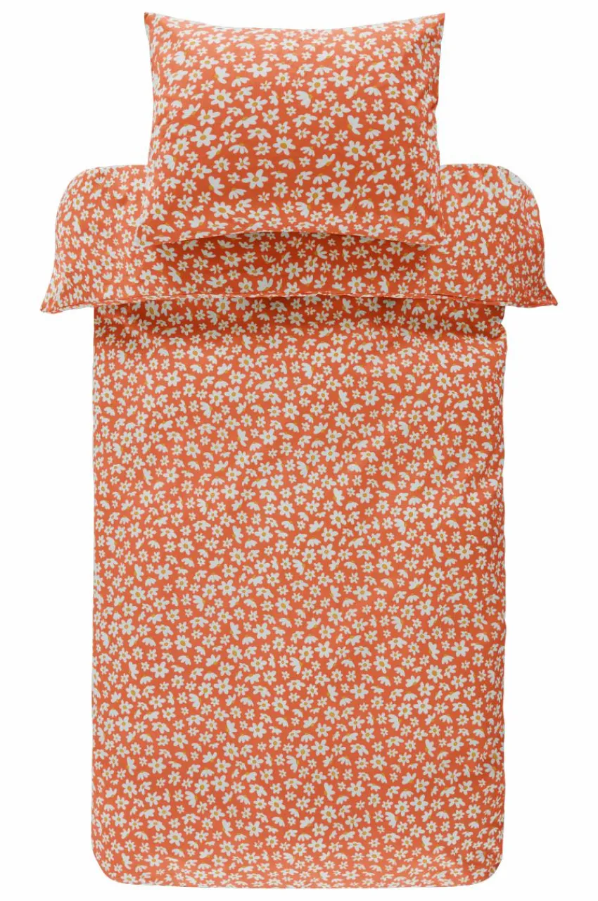 Påslakanset|Jotex DAISY Påslakanset Enkelsäng - Ekologisk Orange