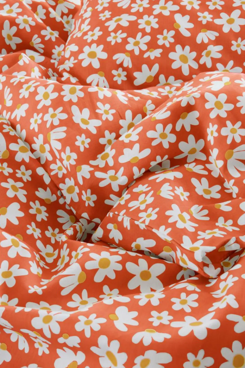 Påslakanset|Jotex DAISY Påslakanset Enkelsäng - Ekologisk Orange
