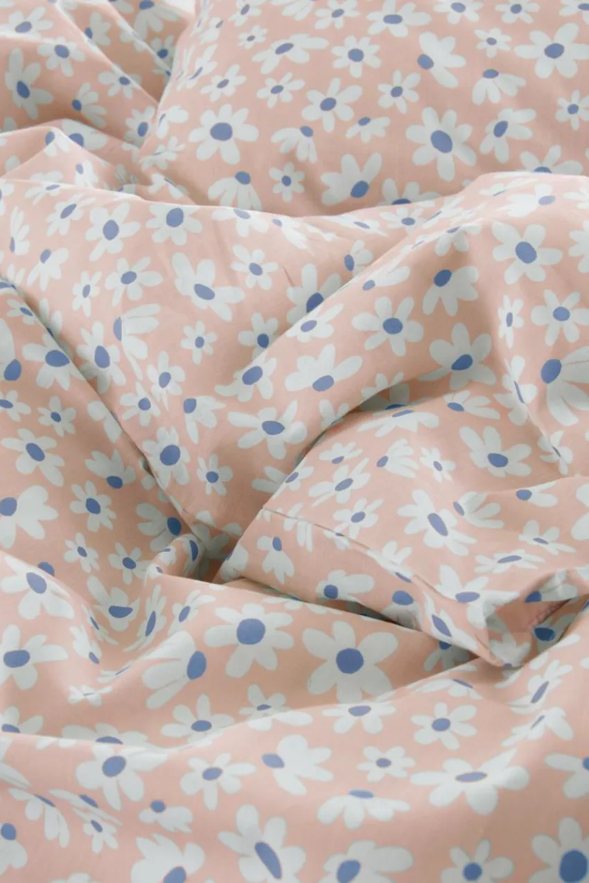 Påslakanset|Jotex DAISY Påslakanset Enkelsäng - Ekologisk Rosa