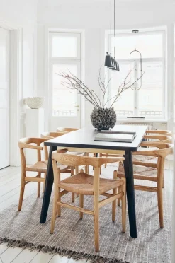 Bord|Jotex DAKOTA Matbord 85x220 Cm Svart/mässing