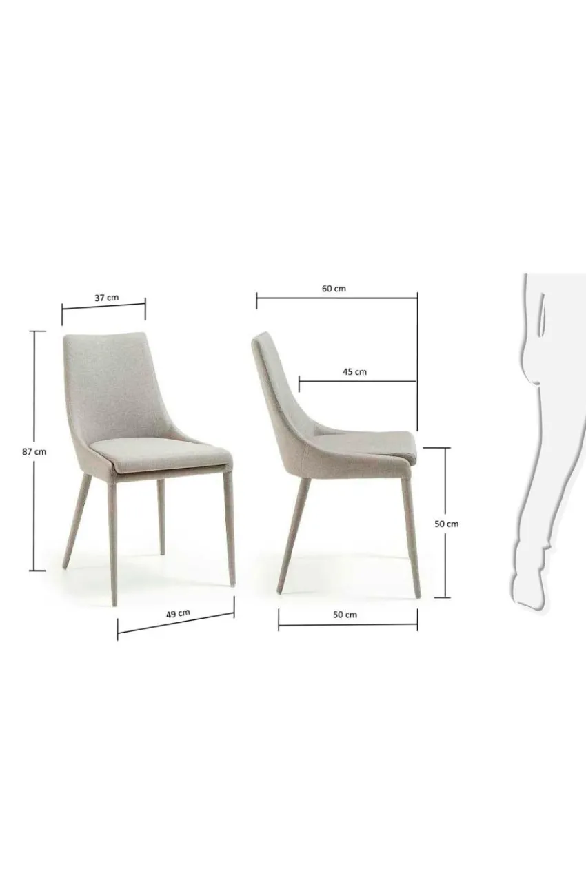Stolar|Jotex DANT Stol Textil 2-pack Ljusgrå