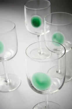 Glas|Jotex DART Vinglas 4-pack Transparent/grön