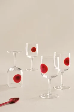 Glas|Jotex DART Vinglas 4-pack Transparent/vinröd