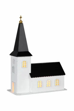 Julbelysning|Jotex Dekoration Kyrka Vit/svart