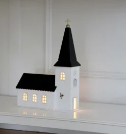 Julbelysning|Jotex Dekoration Kyrka Vit/svart