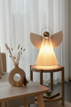 Julbelysning|Jotex Dekoration Pappersängel 54 Cm Vit mässing