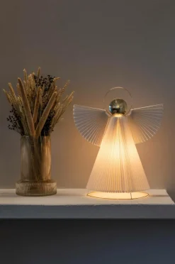 Julbelysning|Jotex Dekoration Pappersängel 54 Cm Vit mässing