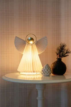 Julbelysning|Jotex Dekoration Pappersängel Höjd 26 Cm Vit mässing