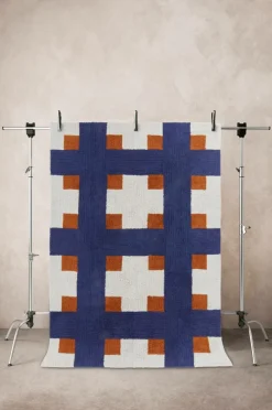 Bomulls- & Trasmattor|Jotex DELPHI Bomullsmatta Kobolt/curry/naturvit
