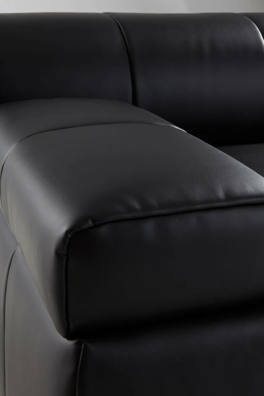 Soffor|Jotex DERMY Soffmodul Vänster PU/ Lädermix Svart PU läder