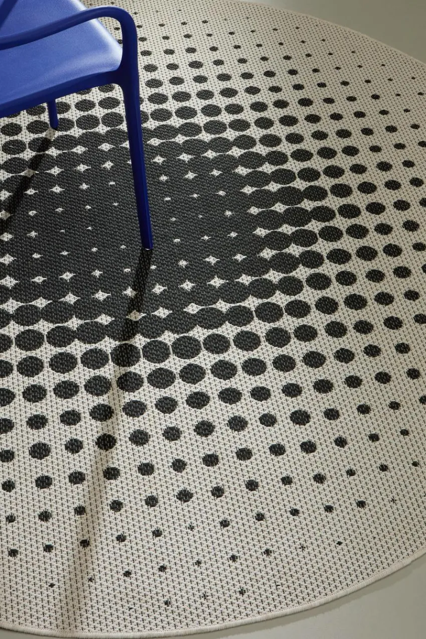 Utomhusmattor|Utomhusmattor|Jotex DOLCE Cm Utomhusmatta ø 200 Cm Vit/svart