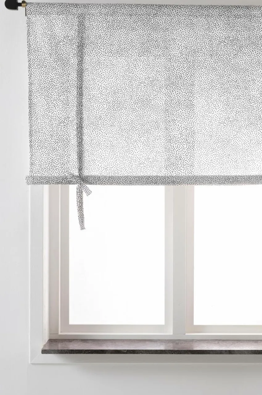 Barngardiner|Jotex DOTTIE Roll Up-gardin Vit/svart