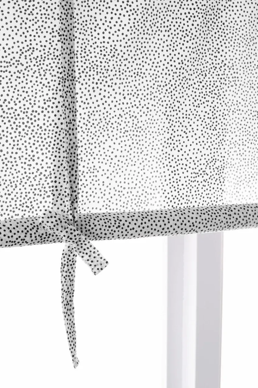 Barngardiner|Jotex DOTTIE Roll Up-gardin Vit/svart