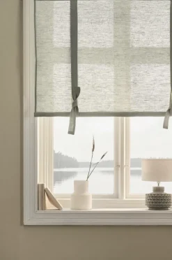Hissgardiner|Linnegardiner|Jotex ELI Roll Up-gardin I Linne Grågrön