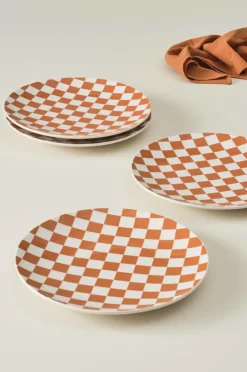 Tallrikar|Jotex ELLA Tallrik 4-pack ø 28,5 Cm Orange/vit