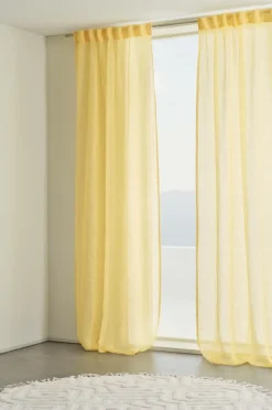 Linnegardiner|Multifunktionsgardiner|Jotex ELLEN Linnegardin 2-pack Gul