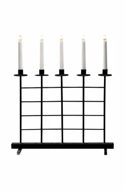 Julbelysning|Jotex Elljusstake 5 Lj Metall 51cm Svart