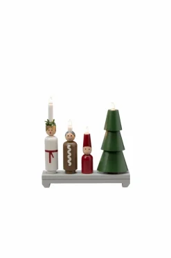 Julbelysning|Jotex Elljusstake 4 Ljus "Lucia" 29,9cm Flerfärgad