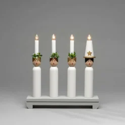 Julbelysning|Jotex Elljusstake 4 Ljus "Lucia" 30cm Grå