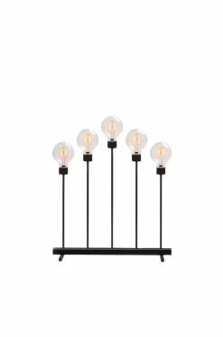 Julbelysning|Jotex Elljusstake 5 Ljus Met. 54cm Svart