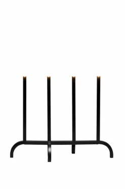 Julbelysning|Jotex Elljusstake 4 Ljus Met. 40,8cm Svart