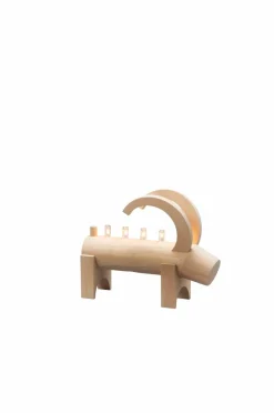 Julbelysning|Jotex Elljusstake 5 Ljus Trä 22,7cm Natur