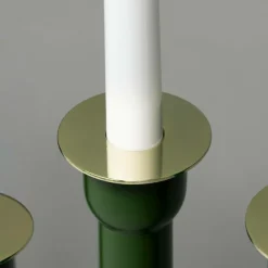 Julbelysning|Jotex Elljusstake 6 Ljus Trä 59cm Grön