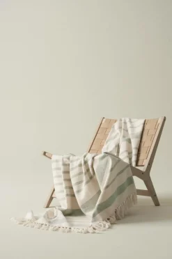 Plädar & Filtar|Jotex ELLY Pläd Naturvit/grön
