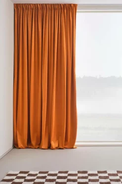 Sammetsgardiner|Multifunktionsgardiner|Jotex ELSIE Mörkläggningsgardin - 1 Längd - Extrabred Bränd orange