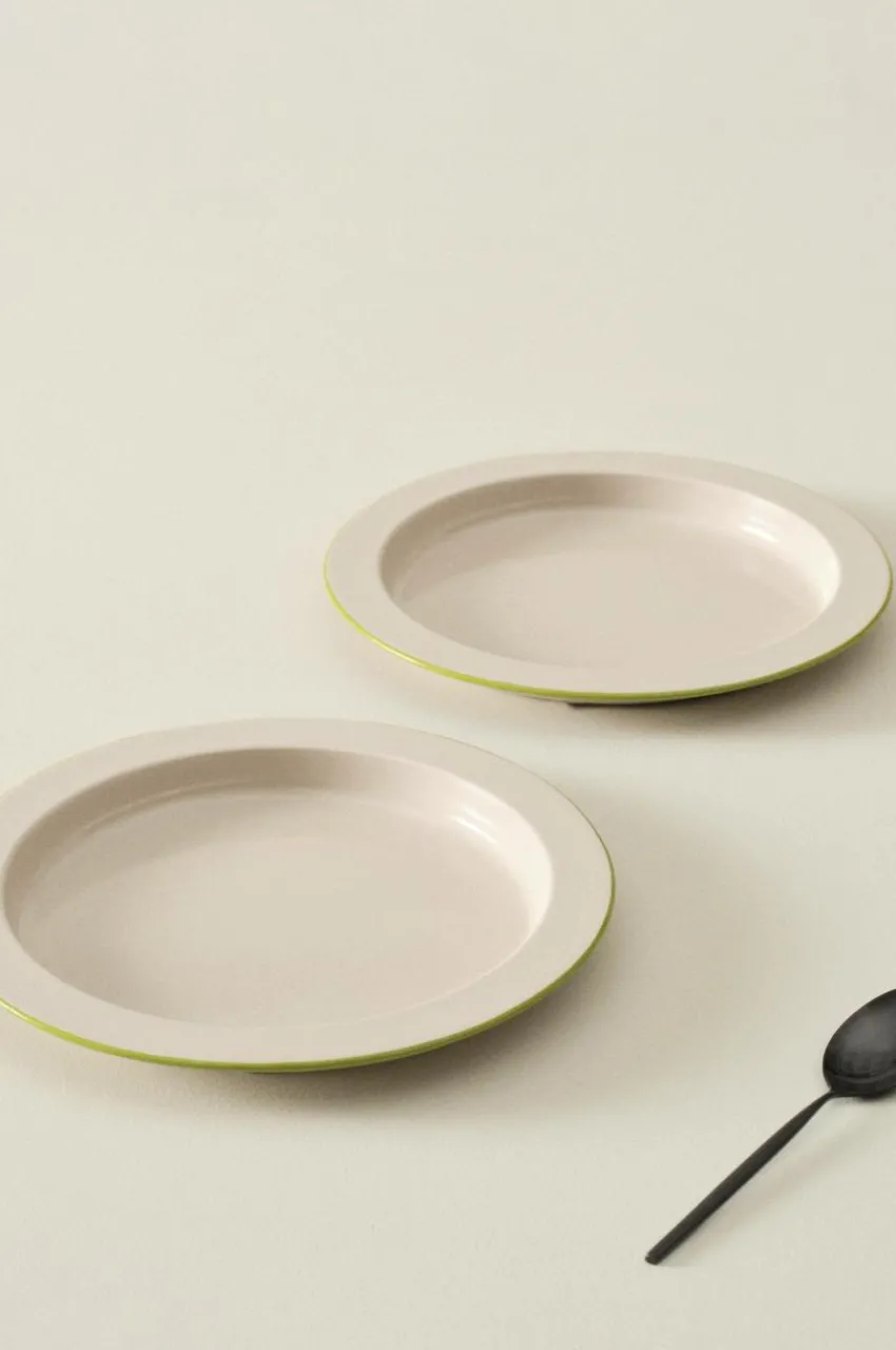 Tallrikar|Jotex ETTA PICNIC Tallrik 2-pack ø 30 Cm Beige/grön