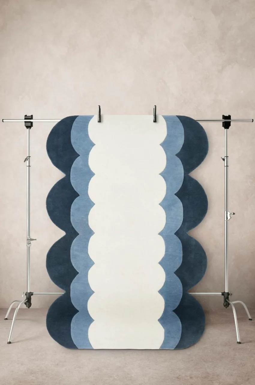 Ullmattor|Jotex EVORA Ullmatta 170x240 Cm Blå/naturvit