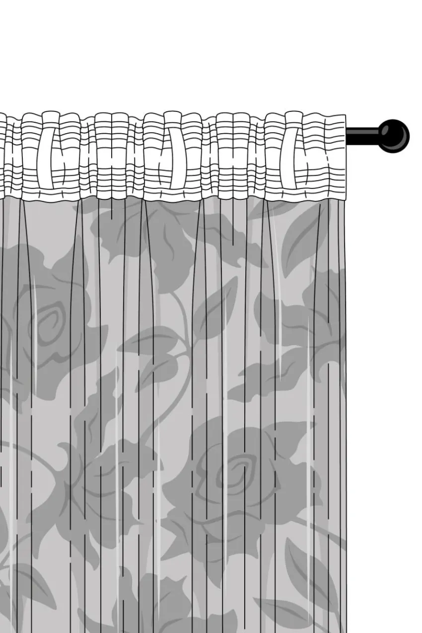 Multifunktionsgardiner|Jotex FERN Mutlifunktionslängd 2-pack Silvergrå
