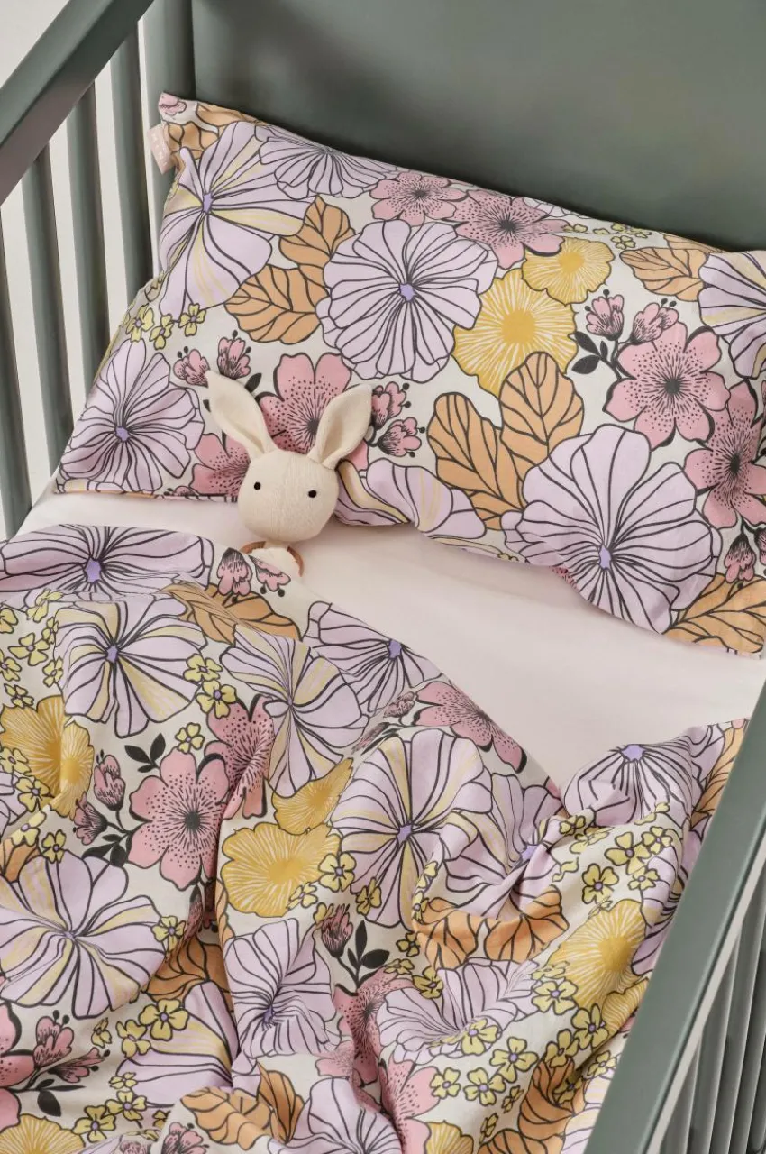 Barnsängkläder|Jotex FIORI MINI Påslakanset Spjälsäng Rosa/multi