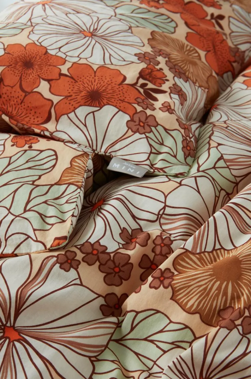 Barnsängkläder|Jotex FIORI MINI Påslakanset Spjälsäng Orange/multi