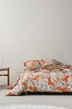 Påslakanset|Jotex FIORI Påslakanset Dubbelsäng Orange/multi