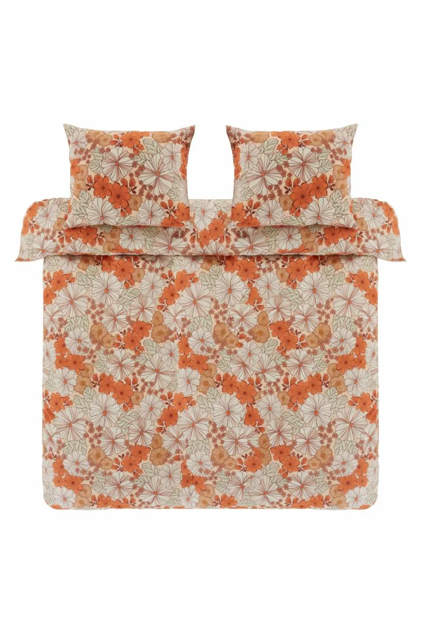 Påslakanset|Jotex FIORI Påslakanset Dubbelsäng Orange/multi