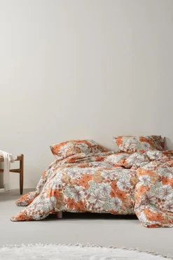 Påslakanset|Jotex FIORI Påslakanset Enkelsäng Orange/multi