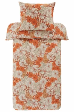 Påslakanset|Jotex FIORI Påslakanset Enkelsäng Orange/multi
