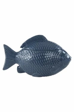 Prydnadssaker|Jotex FISH Dekorationsskål Med Lock Blå