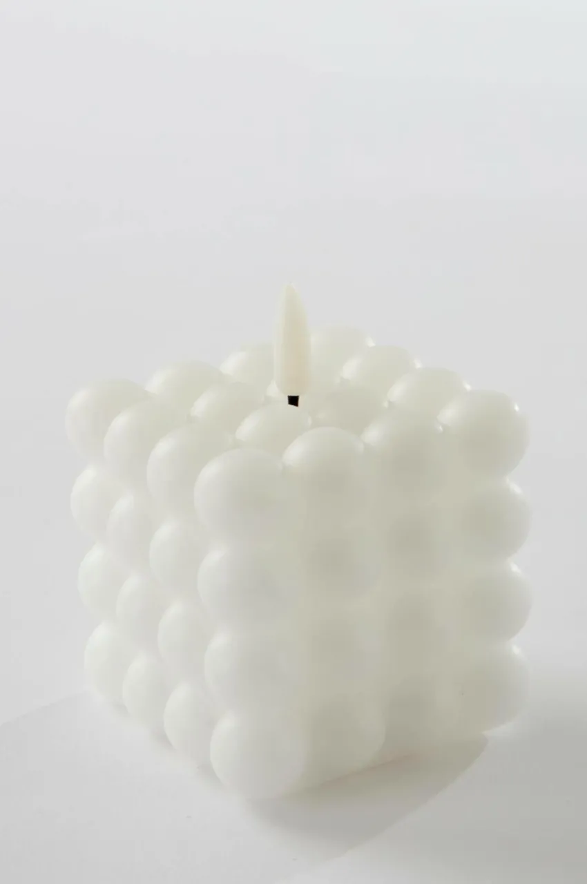 Ljus|Jotex FLAMME DOT Blockljus LED 9,5 Cm Vit