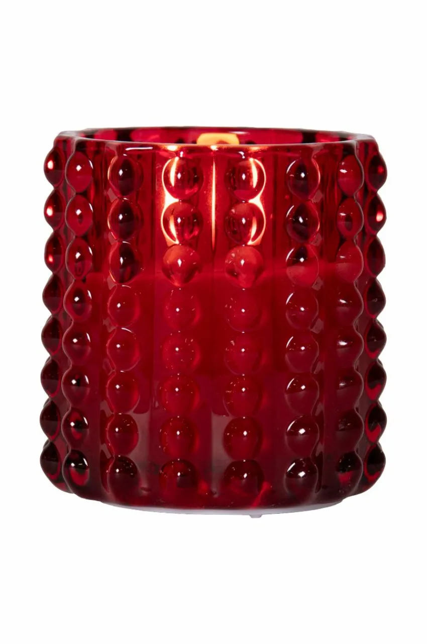 Ljus|Jotex FLAMME DOTTY Batterdrivet Ljus Röd