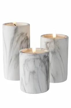 Ljus|Jotex FLAMME MARBLE Blockljus LED 12,5 Cm Grå