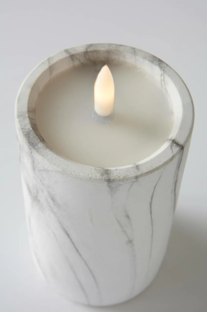 Ljus|Jotex FLAMME MARBLE Blockljus LED 15 Cm Grå