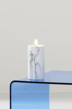 Ljus|Jotex FLAMME MARBLE Blockljus LED 17,5 Cm Grå