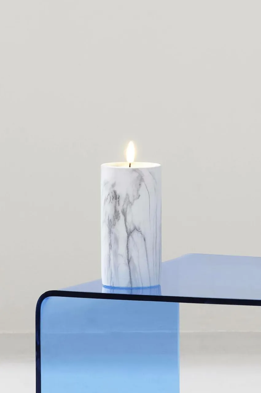 Ljus|Jotex FLAMME MARBLE Blockljus LED 17,5 Cm Grå