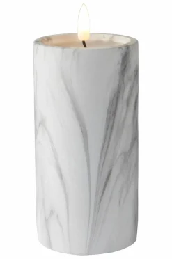 Ljus|Jotex FLAMME MARBLE Blockljus LED 17,5 Cm Grå