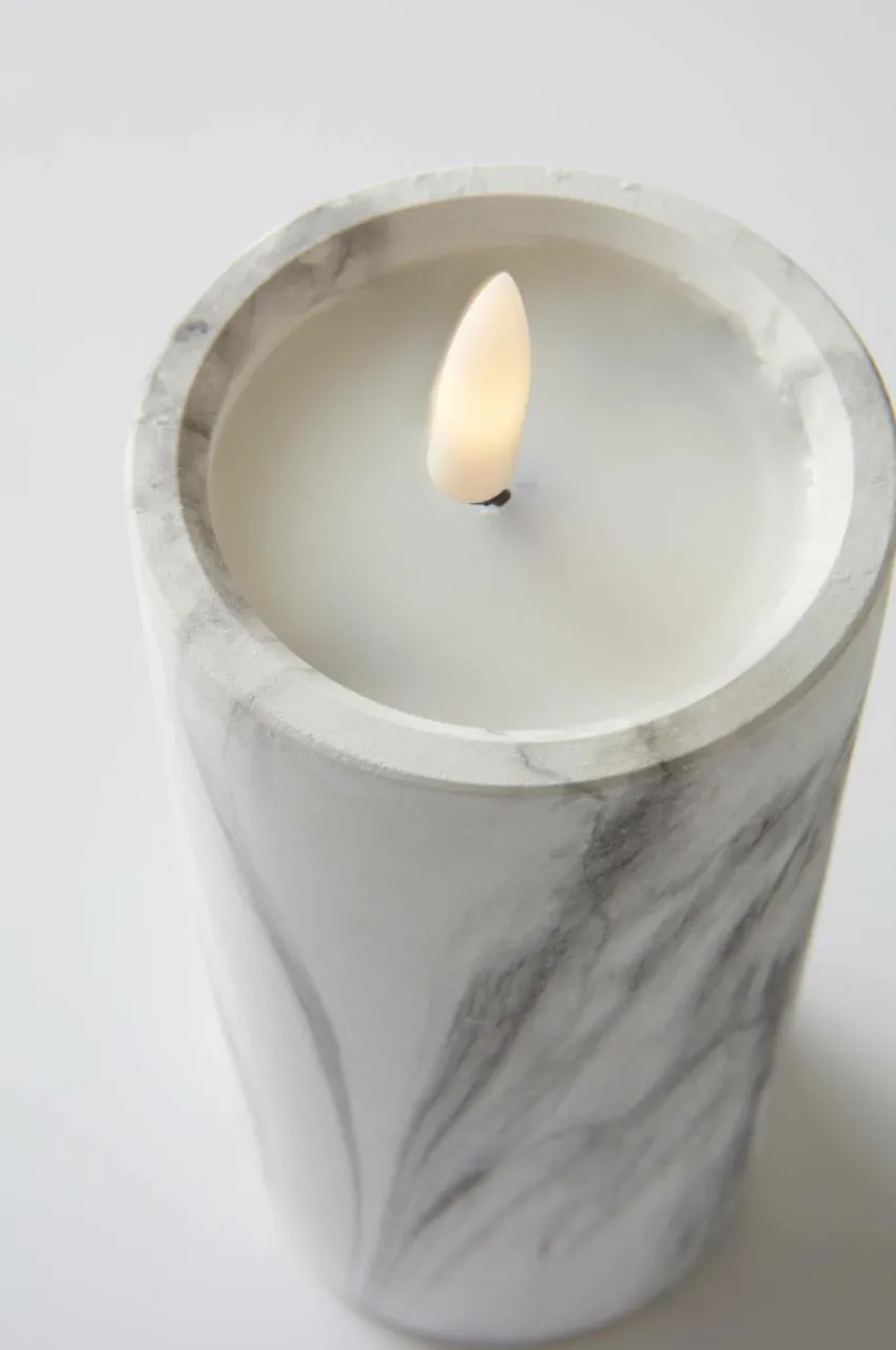 Ljus|Jotex FLAMME MARBLE Blockljus LED 17,5 Cm Grå