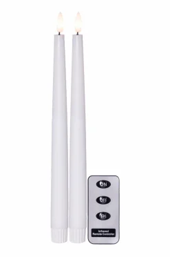 Ljus|Jotex FLAMME SLIM Batterdrivet Ljus 2-pack 28 Cm Vit