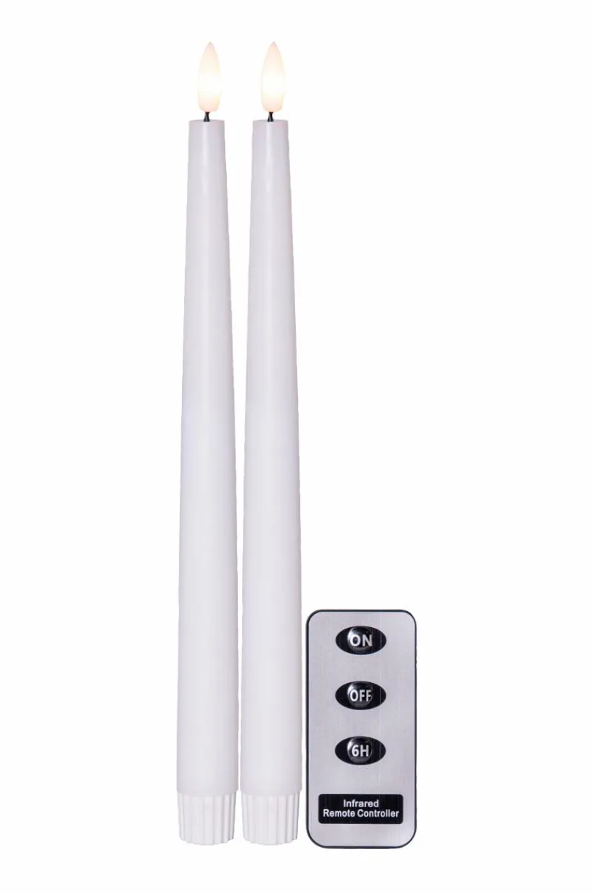 Ljus|Jotex FLAMME SLIM Batterdrivet Ljus 2-pack 28 Cm Vit